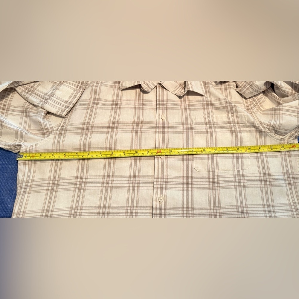 Vince Men's Beige Plaid Shirt Size XL - Picture 10 of 15